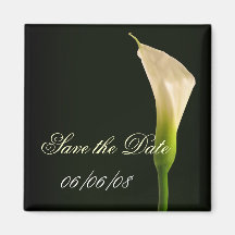 Elegant calla lily save the date refrigerator magnets