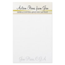 Elegant CGA Gold Note Paper Personalized Stationery