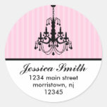 Elegant Chandelier and Stripes Address Labels Stickers