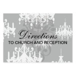 elegant chandelier black white damask business cards