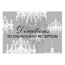 elegant chandelier black white damask business cards