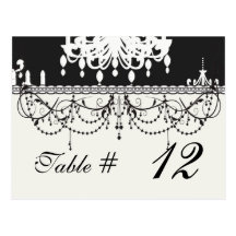 elegant chandelier black white damask design postcard