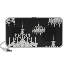 elegant chandelier black white damask design mini speakers