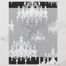 elegant chandelier black white damask flyer