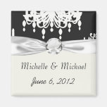 elegant chandelier black white damask magnet