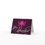 Elegant Chandelier Invitation Card Pink