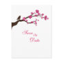 Elegant cherry blossom and bird save the date postcard