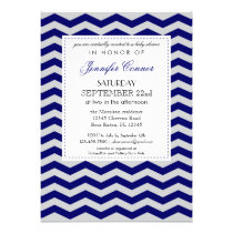 Elegant Chevron Baby Shower Navy Blue Invitation invitations