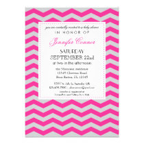 Elegant Chevron Baby Shower Pink Invitation invitations
