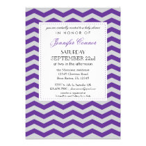 Elegant Chevron Baby Shower Purple Invitation invitations