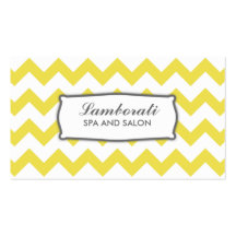 Elegant Chevron Zig Zag Pattern Modern Yellow Business Card Templates