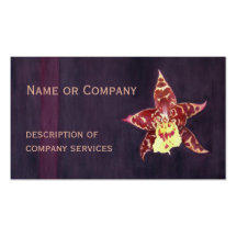 Elegant chic black orchid business cards