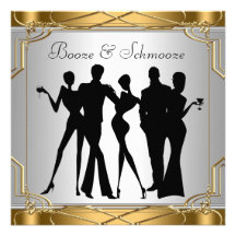 Elegant Chic Booze and Schmooze Invitations
