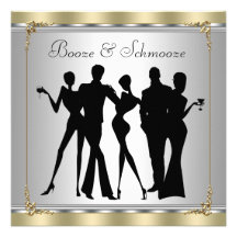Elegant Chic Booze and Schmooze Invitations