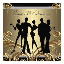 Elegant Chic Booze and Schmooze Invitations
