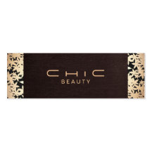 Elegant Chic Brown Linen and Gold Leaf Look 2 Business Cards