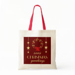 Elegant Christmas Gift Bag - Red and Gold