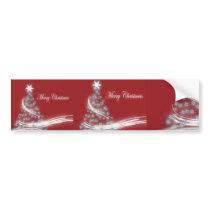 Elegant Christmas Tree and Christmas  Star Bumper Stickers
