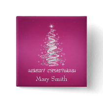 Elegant Christmas Tree Name Pink Custom