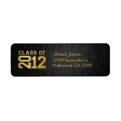 Elegant Class of 2012 (blk / gold) Return Address Label