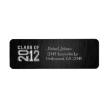 Elegant Class of 2012 (blk / silver) Custom Return Address Labels