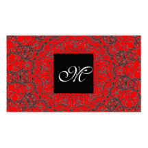 Elegant Classic Red Black and White Modern Bride Business Card