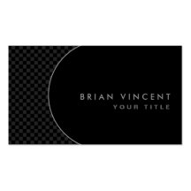 Elegant classy dark gray black checkers profile business card