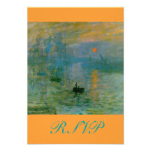 Elegant Claude Monet Wedding RSVP Cards Personalized Invitation