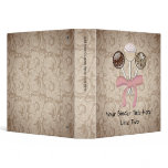 Elegant Cocoa Damask Cake Pop Vinyl Binder