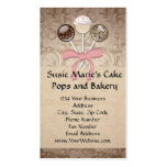 Elegant Cocoa Damask Cake Pop Business Cards