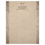 Elegant Cocoa Damask Cake Pop letterhead