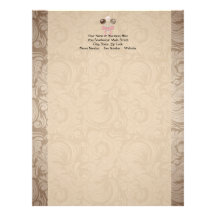 Elegant Cocoa Damask Cake Pop Personalized Letterhead