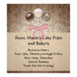 Elegant Cocoa Damask Cake Pop posters