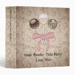 Elegant Cocoa Damask Cake Pop Vinyl Binder