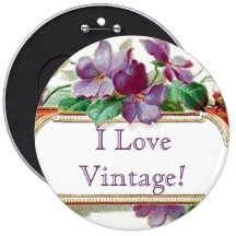 Elegant Colorful Vintage Violet Calling Card Pin
