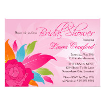 Elegant Colourful Floral Bridal Shower Invitation