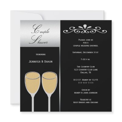 Elegant Couples Wedding Shower Invitations by henishouseofpaper