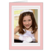 Elegant Cross in Pink Photo Thank You Card