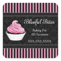 Elegant Cupcake Bakery Stickers