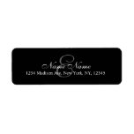 Elegant Custom Monogram Return Address Label Black