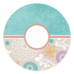 Elegant Customizable Multi Color Floral (6) Round Stickers