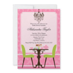 Elegant Damask and Chandelier Tea Party Invitation