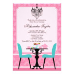 Elegant Damask and Chandelier Tea Party Invitation