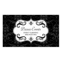 Elegant Damask and Swirls Business Cards