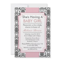 Elegant Damask Baby Shower Invite