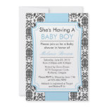 Elegant Damask Baby Shower Invite