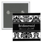 Elegant Damask Bridal Party - Bridesmaid Pin