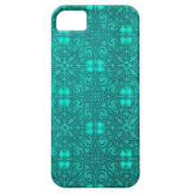 Elegant Damask Concrete Stone Teal Shimmer iPhone 5 Covers