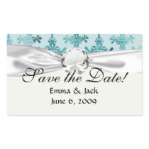 elegant damask design with  blue rectangular stickers