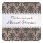 Elegant Damask Ex Libris Book Label Stickers